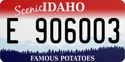 ID license plate E906003