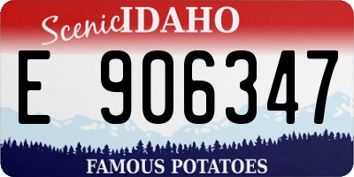 ID license plate E906347