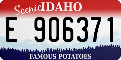 ID license plate E906371