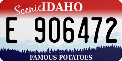 ID license plate E906472