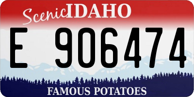 ID license plate E906474