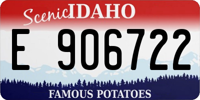 ID license plate E906722