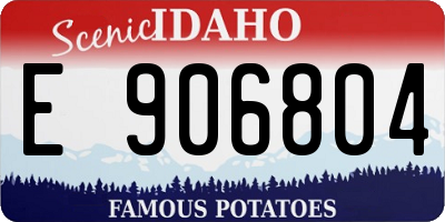 ID license plate E906804