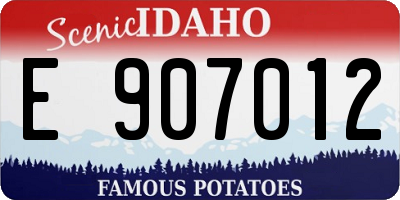 ID license plate E907012