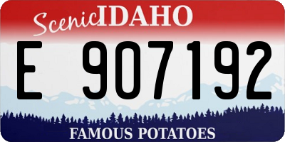 ID license plate E907192