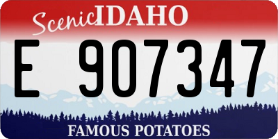 ID license plate E907347