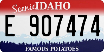 ID license plate E907474