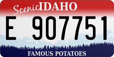 ID license plate E907751