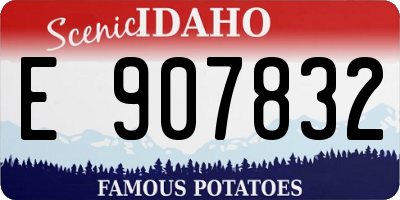 ID license plate E907832