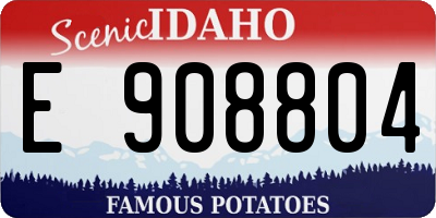 ID license plate E908804
