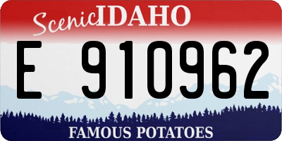 ID license plate E910962