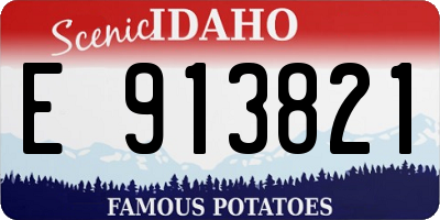ID license plate E913821
