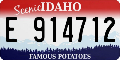 ID license plate E914712