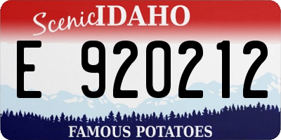 ID license plate E920212