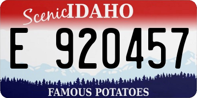 ID license plate E920457