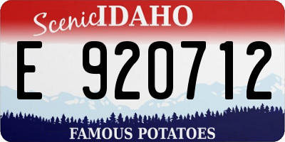 ID license plate E920712