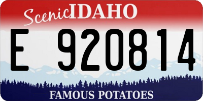 ID license plate E920814