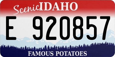 ID license plate E920857