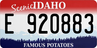 ID license plate E920883