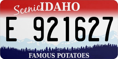 ID license plate E921627