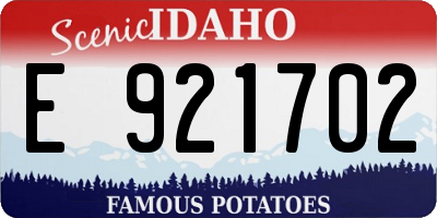 ID license plate E921702