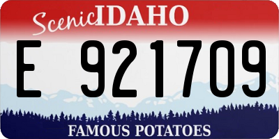 ID license plate E921709