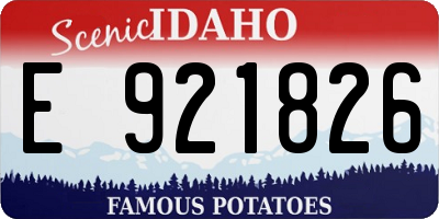ID license plate E921826