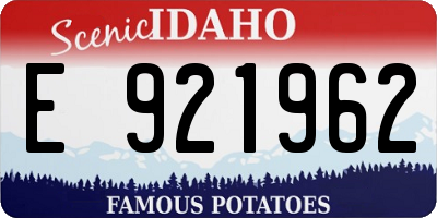 ID license plate E921962