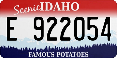 ID license plate E922054