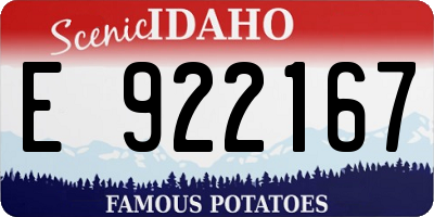 ID license plate E922167