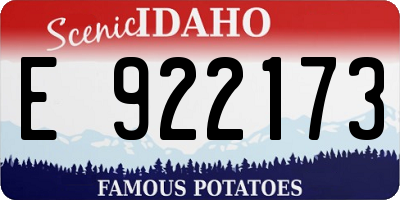 ID license plate E922173