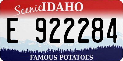 ID license plate E922284