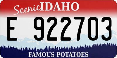 ID license plate E922703