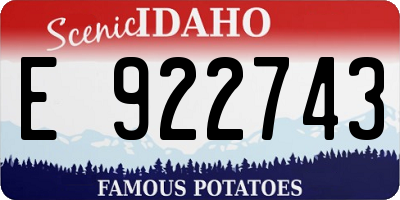 ID license plate E922743
