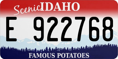 ID license plate E922768