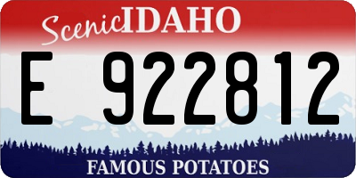 ID license plate E922812