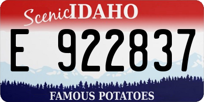 ID license plate E922837
