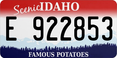 ID license plate E922853