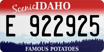 ID license plate E922925