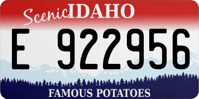 ID license plate E922956