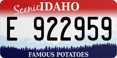 ID license plate E922959