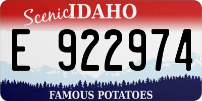 ID license plate E922974
