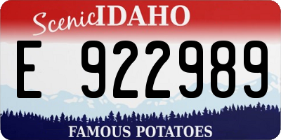 ID license plate E922989