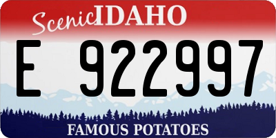 ID license plate E922997