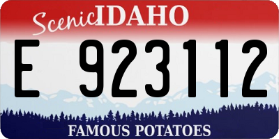 ID license plate E923112