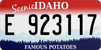 ID license plate E923117