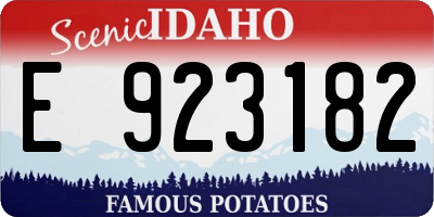 ID license plate E923182