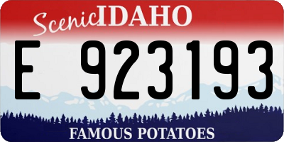 ID license plate E923193