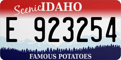 ID license plate E923254