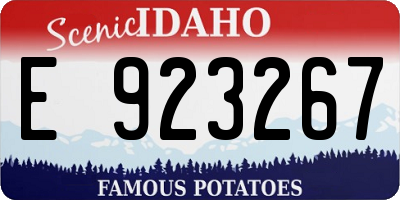 ID license plate E923267
